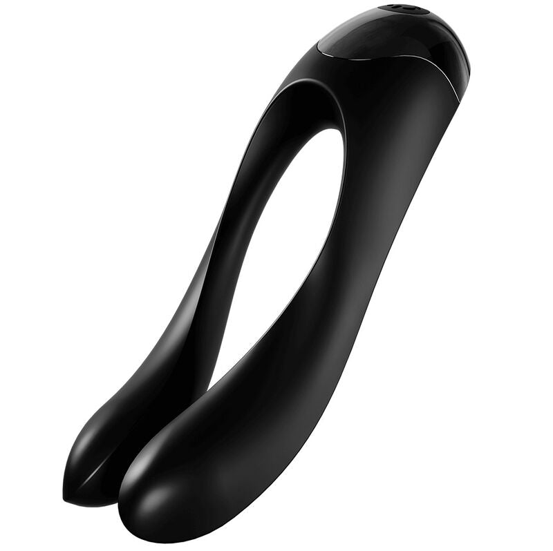 Satisfyer - Vibrador de dedo Candy Cane Preto