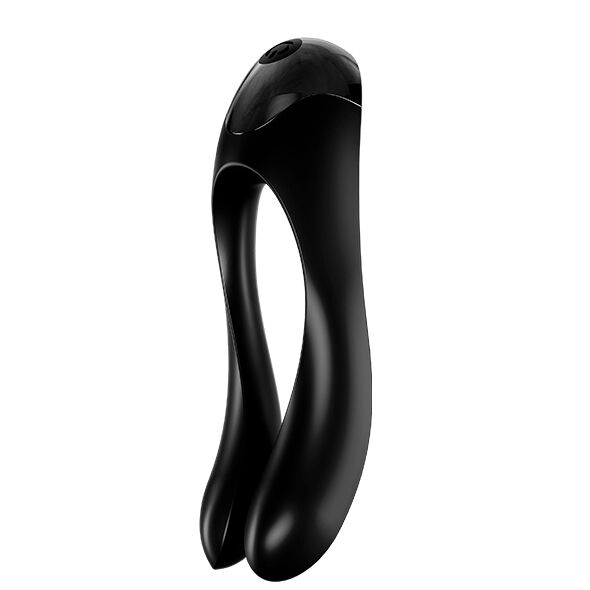 Satisfyer - Vibrador de dedo Candy Cane Preto