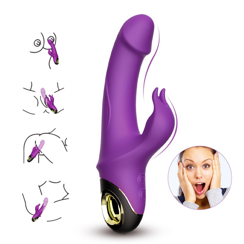 360º Rotation Rabbit Vibrator Purple