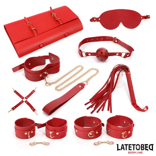 7 pcs Bondage Set with Carry bag Red