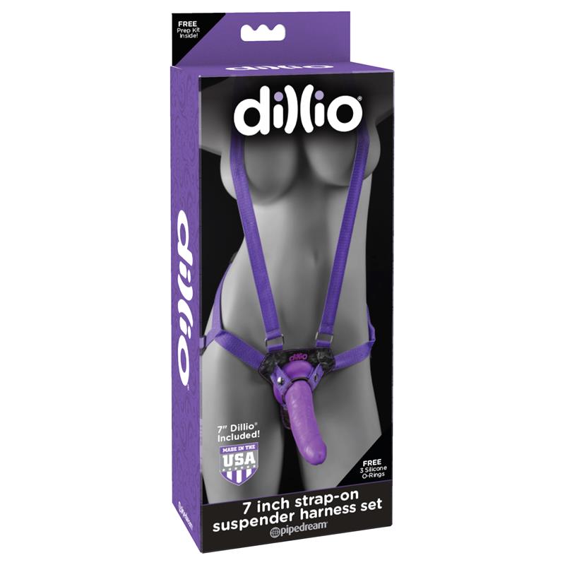 7 Strap-On Suspender Harness Set Purple