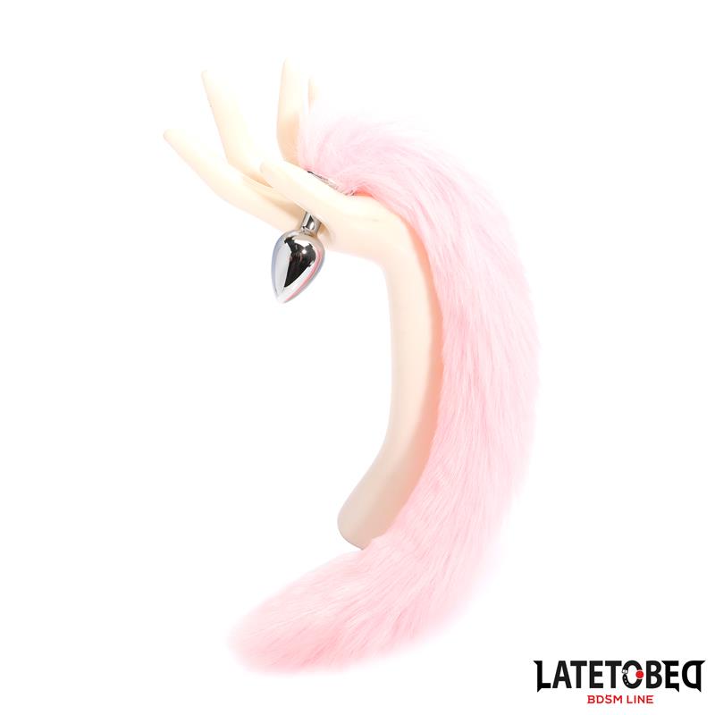 Anal Plug with Fox Tail Pink 40 cm