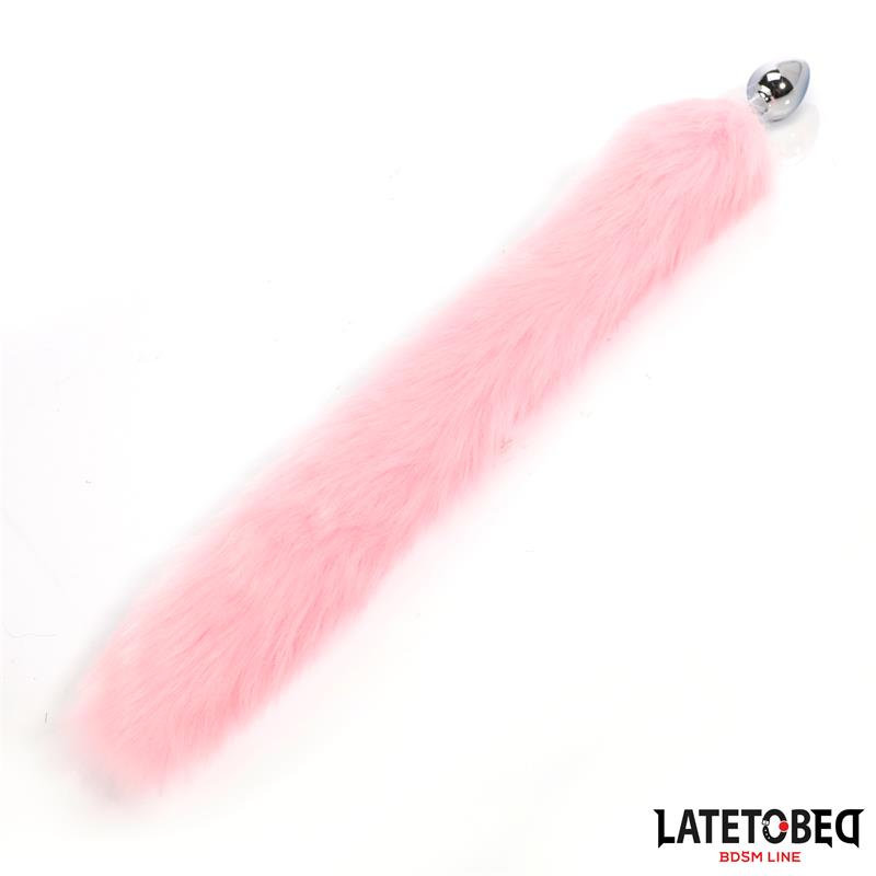 Anal Plug with Fox Tail Pink 40 cm
