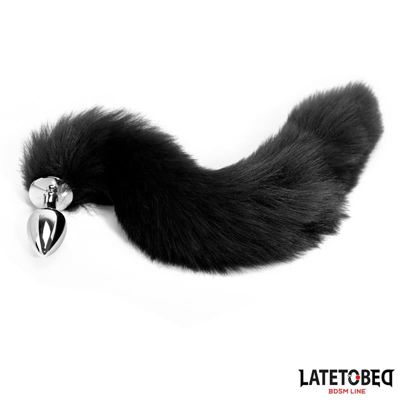 Anal plug with tail Black 40 cm
