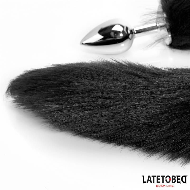 Anal plug with tail Black 40 cm