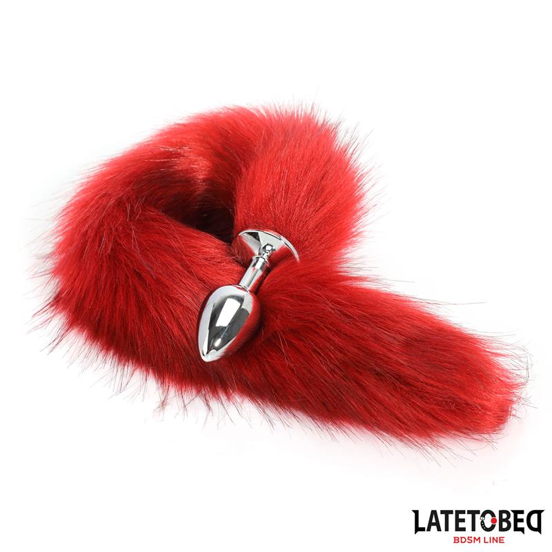 Anal plug with tail Dark Red 40 cm
