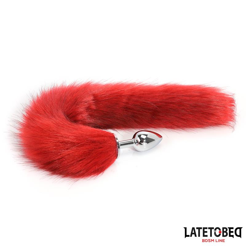 Anal plug with tail Dark Red 40 cm