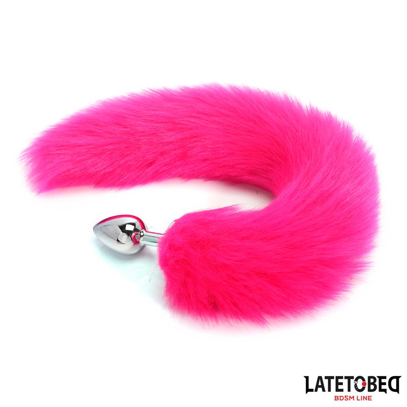 Anal plug with tail Hot Pink 40 cm