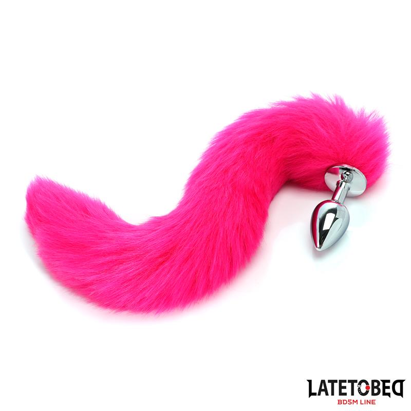 Anal plug with tail Hot Pink 40 cm