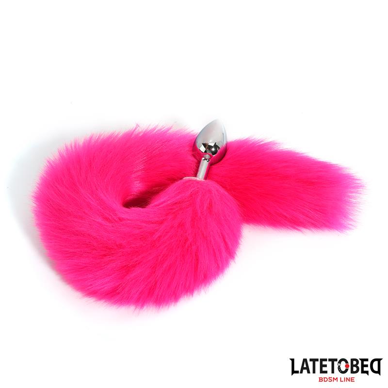 Anal plug with tail Hot Pink 40 cm