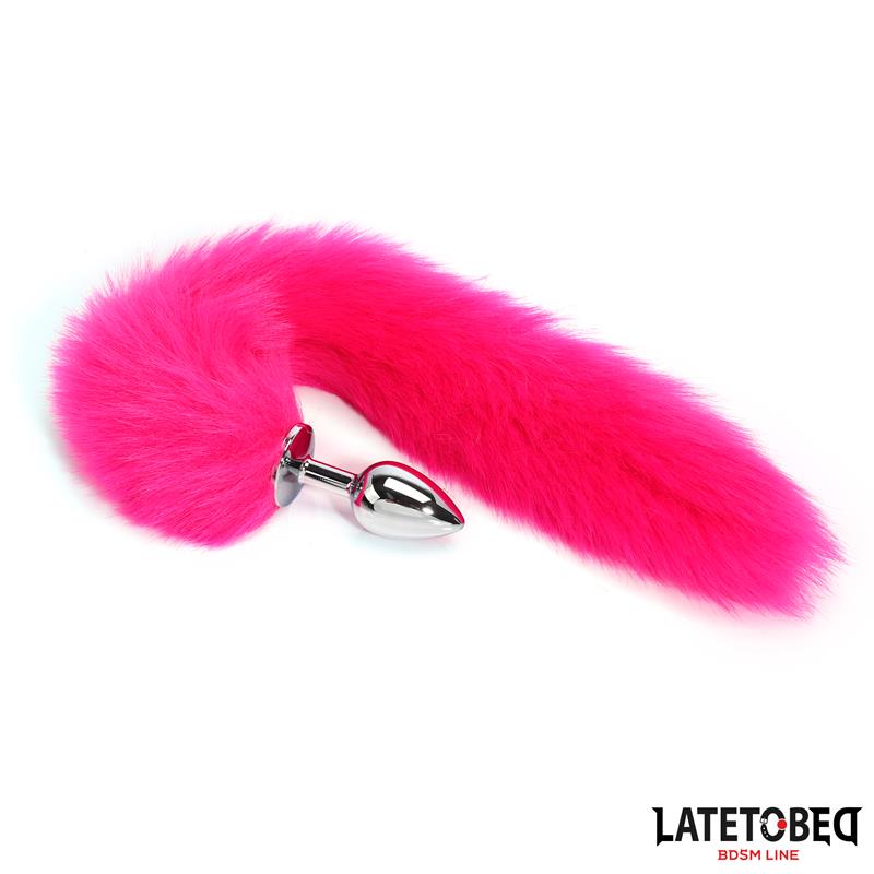 Anal plug with tail Hot Pink 40 cm