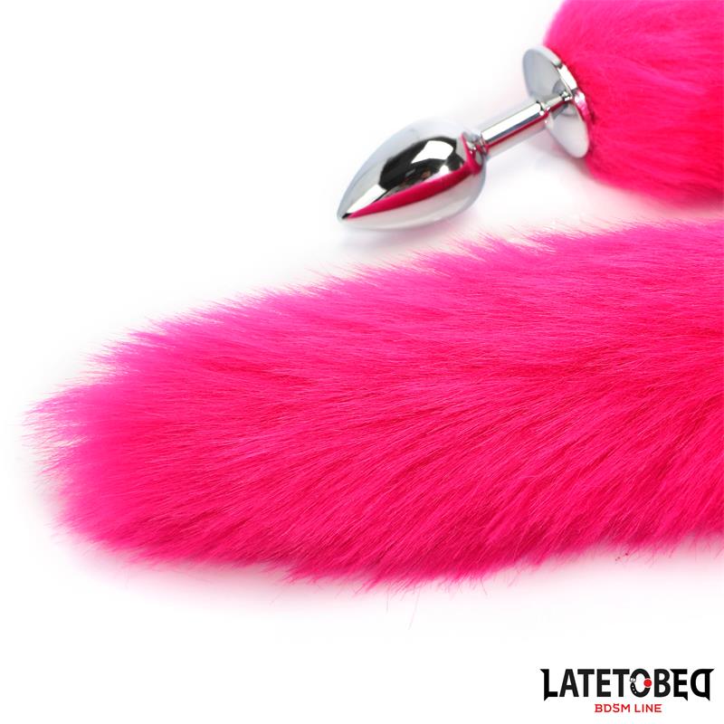 Anal plug with tail Hot Pink 40 cm