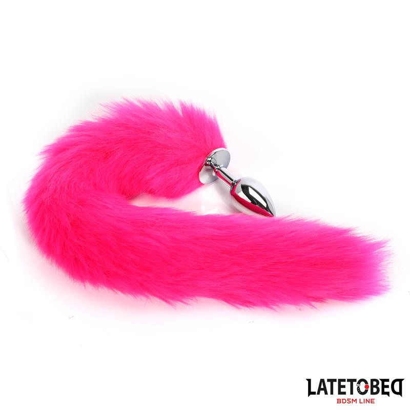 Anal plug with tail Hot Pink 40 cm