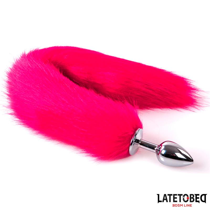 Anal plug with tail Hot Pink 40 cm