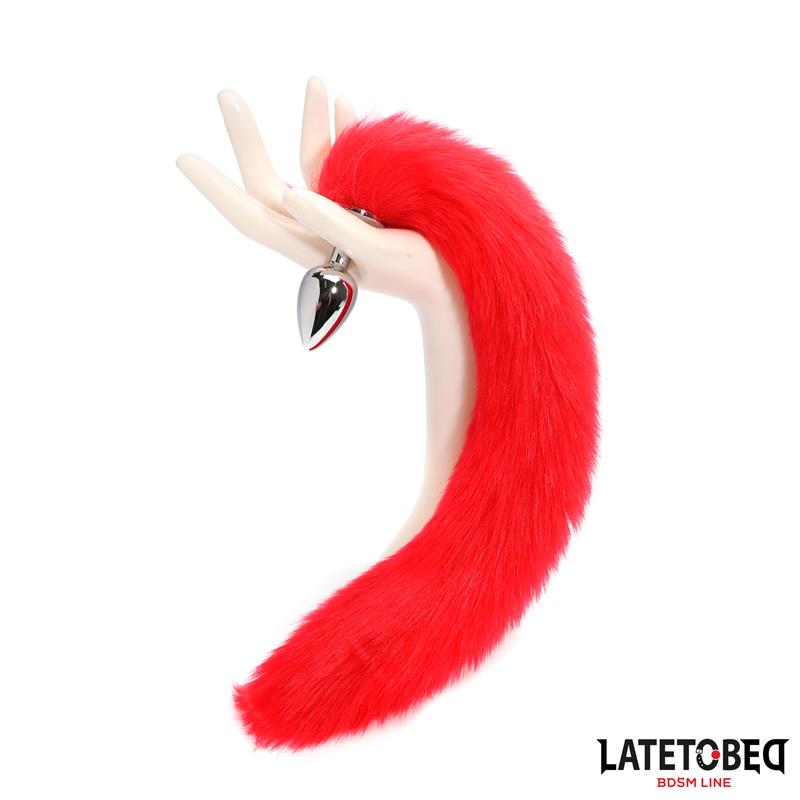Anal plug with tail Red 40 cm
