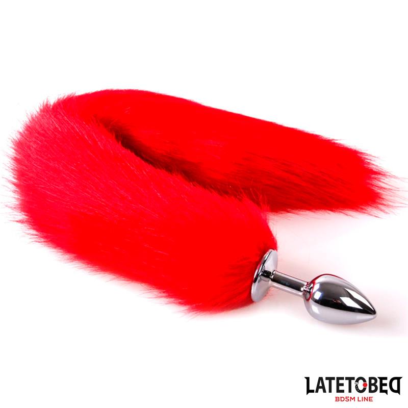 Anal plug with tail Red 40 cm
