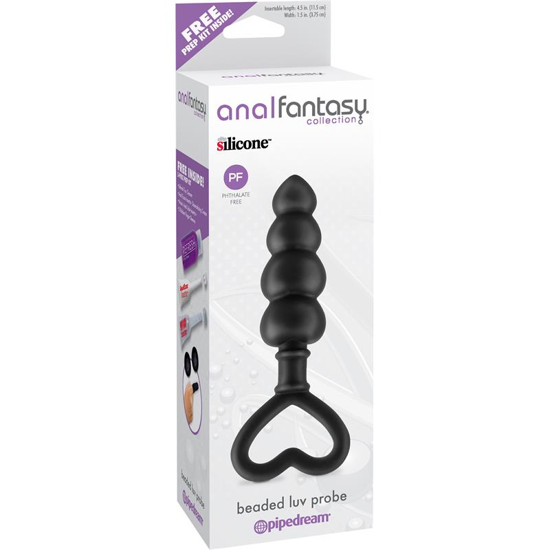 Anal Stimulator Beaded Luv Probe Black