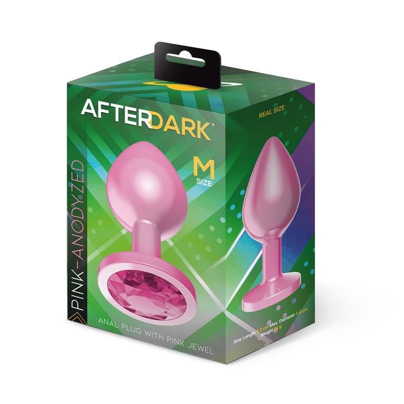 Anodyzed Anal Plug Pink with Jewel Size M