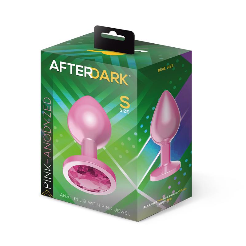 Anodyzed Anal Plug Pink with Jewel Size S