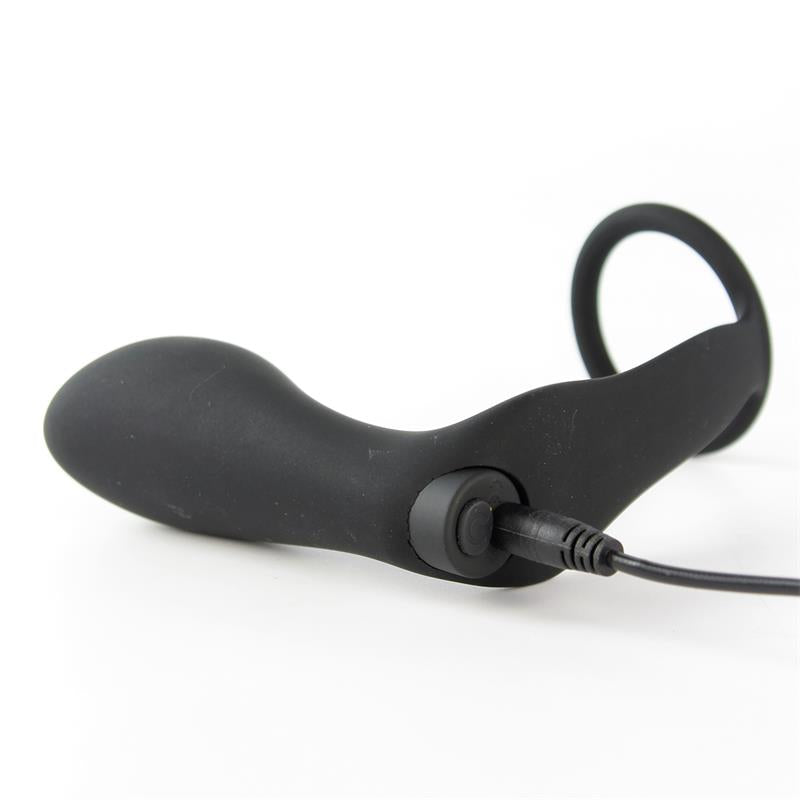 Ansel Anal Plug with Vibration and Cock Ring USB Silicone