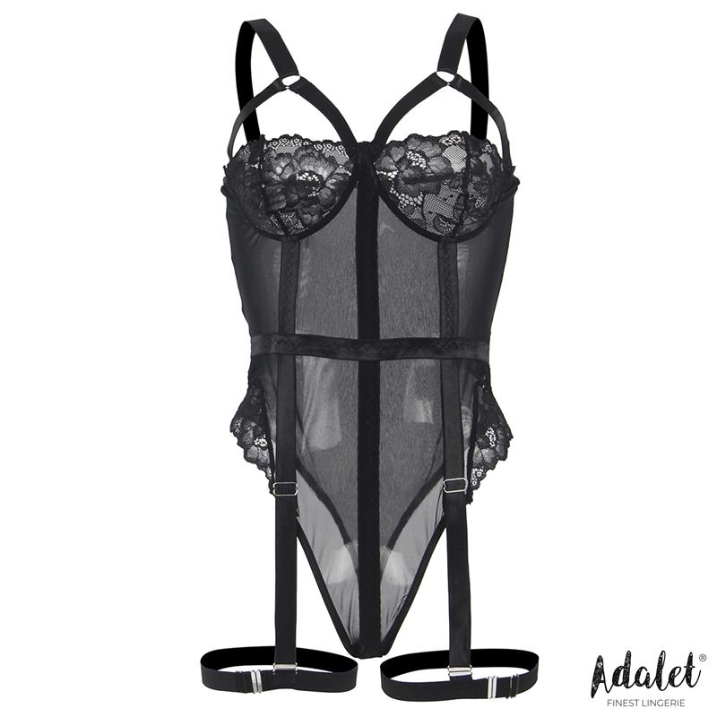 Ariana Teddy with Garter Belt and Leg Rings Black