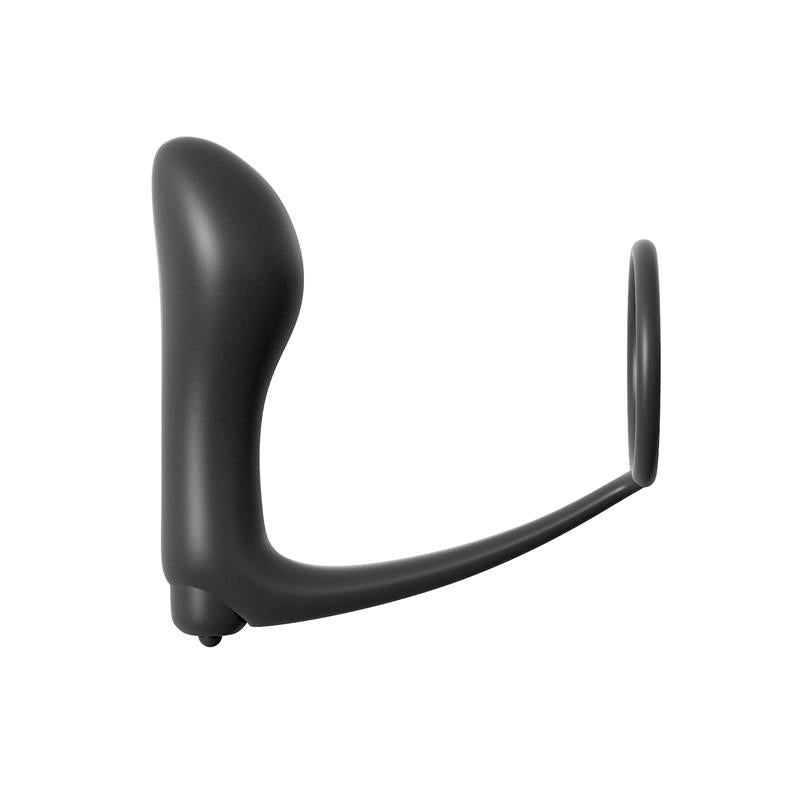Ass-Gasm Cockring Vibrating Plug  - Colour Black