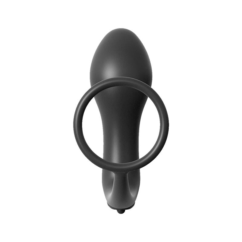 Ass-Gasm Cockring Vibrating Plug  - Colour Black