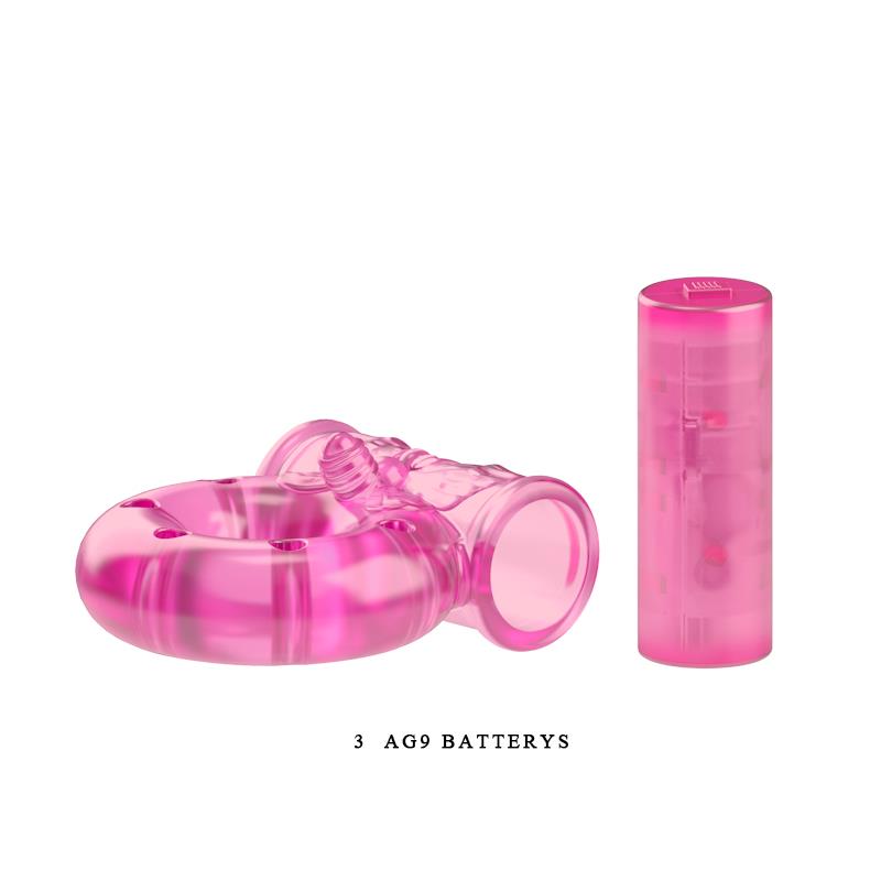 Baile Vibrating Cock Ring with Condom Pink
