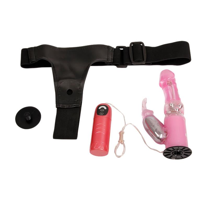 Baile Vibrating Strap-on with Dildo Pink  18 cm