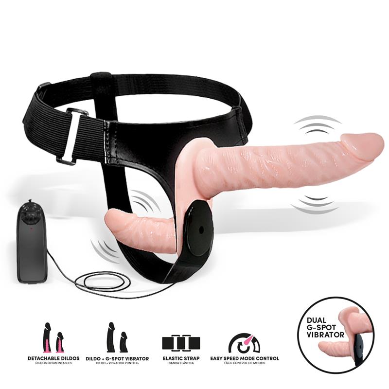 Batek Detachable unto G Double Strap-On Harness with Vibration Remote Control
