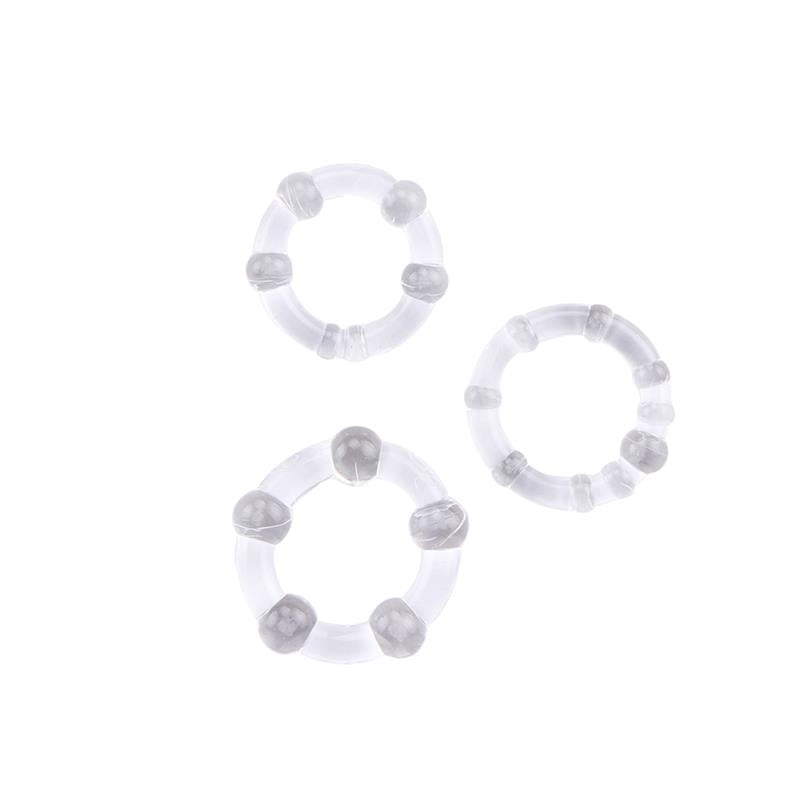 Beaded Cock Rings-Clear