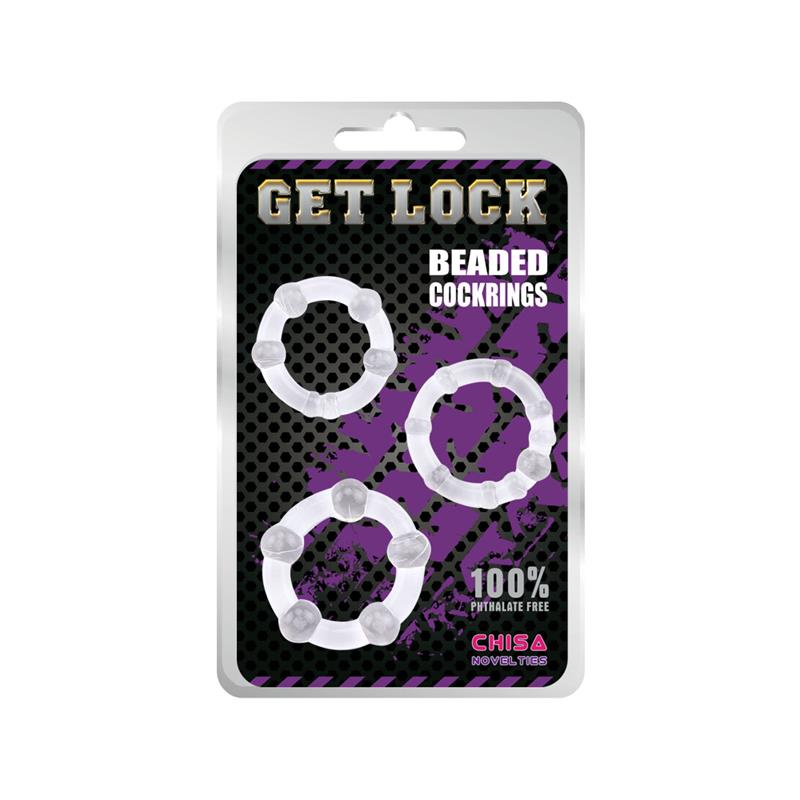Beaded Cock Rings-Clear