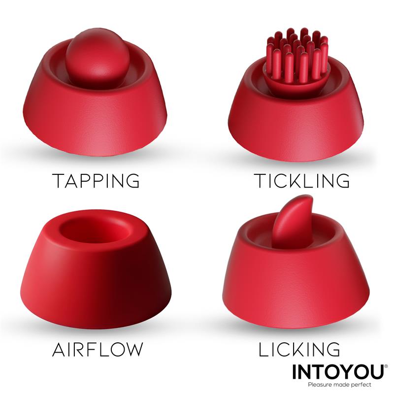 Beeny Stimulator with 4 Caps, Suction, Tapping, Tickling and Licking