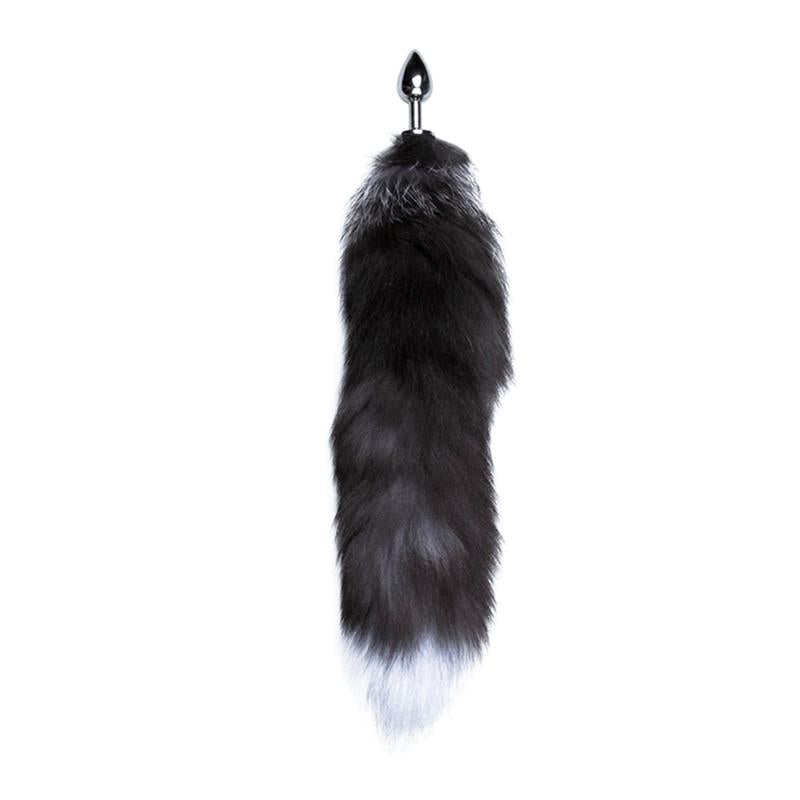 Black And White Fox Tail Plug S