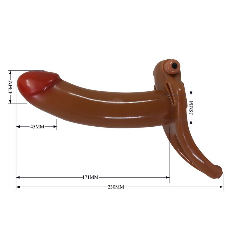 Bradden Universal Strap On with Vibrating Hollow Dildo 6.7
