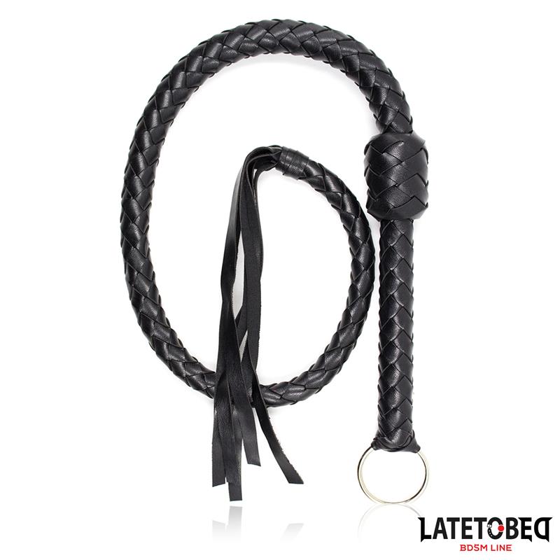 Braided Whip Black 116cm