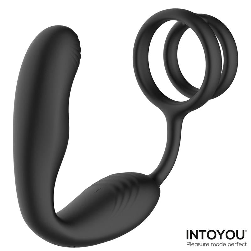 Bruce Prostate Massager 360º with Double Cockring with Vibration