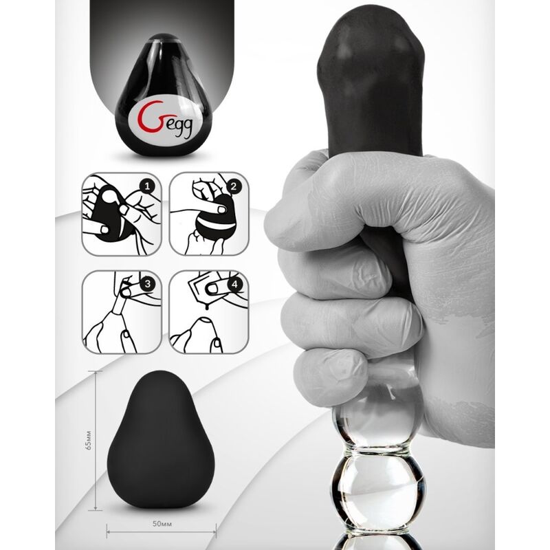 G-VIBE - MASTURBADOR TEXTURIZADO REUTILIZÁVEL EGG BLACK