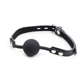 Ohmama Fetish - Silicone Ball Gag With Leather Belt (Padlock Included)