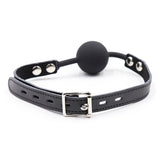 Ohmama Fetish - Silicone Ball Gag With Leather Belt (Padlock Included)