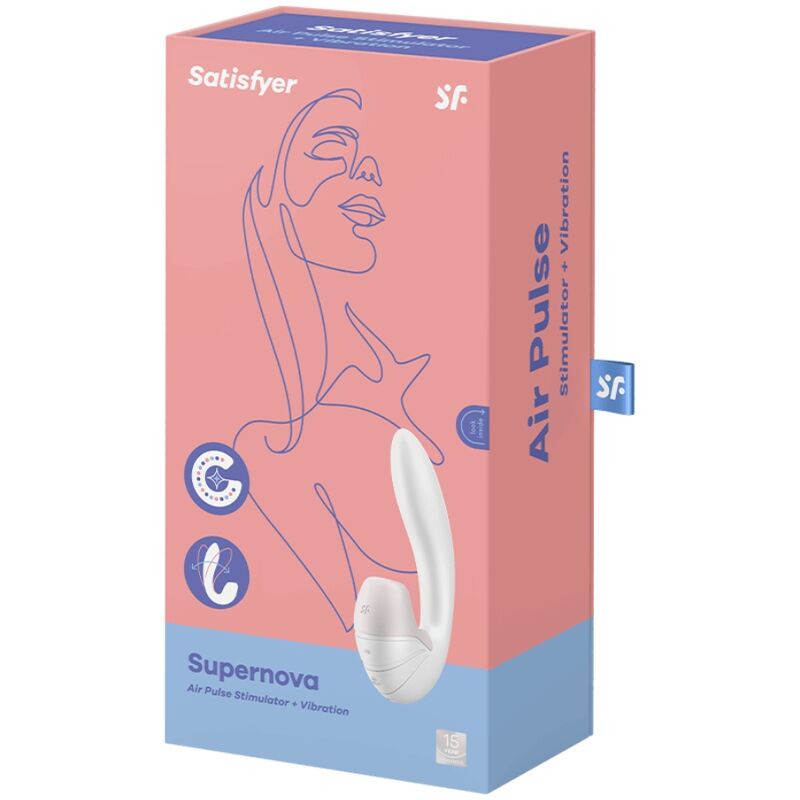 SATISFYER - SUPERNOVA AIR PULSE STIMULATOR & VIBRATION WHITE