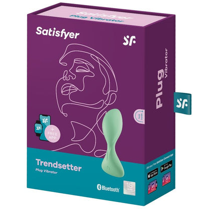 SATISFYER - TRENDSETTER VIBRATING PLUG APP GREEN