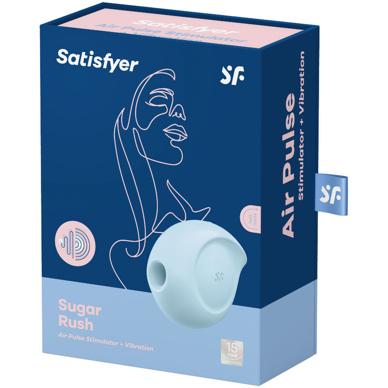 SATISFYER - SUGAR RUSH AIR PULSE STIMULATOR & VIBRATOR BLUE