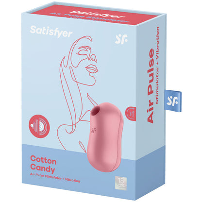 SATISFYER - COTTON CANDY AIR PULSE STIMULATOR & VIBRATOR PINK