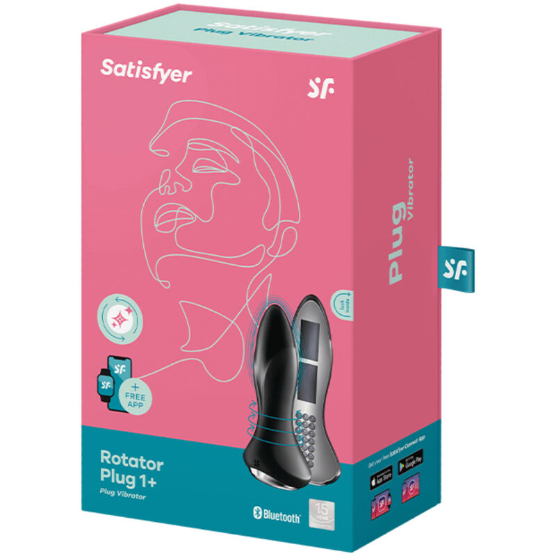 SATISFYER - ROTATOR PLUG 1+ VIBRATING PLUG APP BLACK