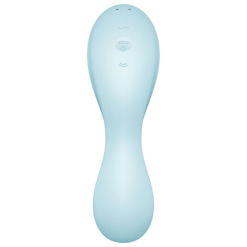 SATISFYER - CURVY TRINITY 5 AIR PULSE STIMULATOR & VIBRATOR APP BLUE