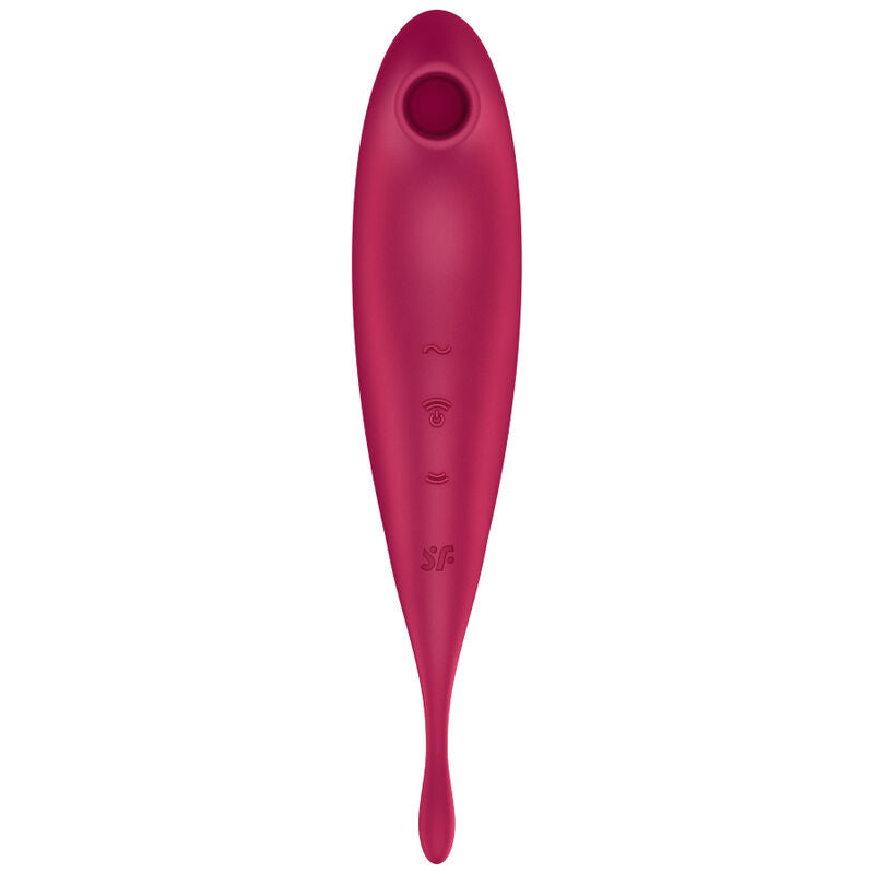 SATISFYER - TWIRLING PRO+ AIR PULSE STIMULATOR & VIBRATOR APP RED