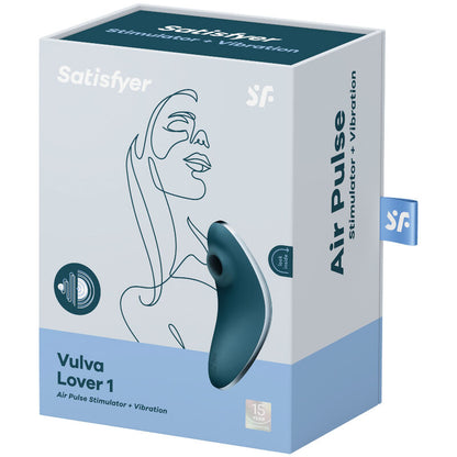 SATISFYER - VULVA LOVER 1 AIR PULSE STIMULATOR & VIBRATOR BLUE