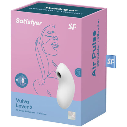 SATISFYER - VULVA LOVER 2 AIR PULSE STIMULATOR & VIBRATOR WHITE