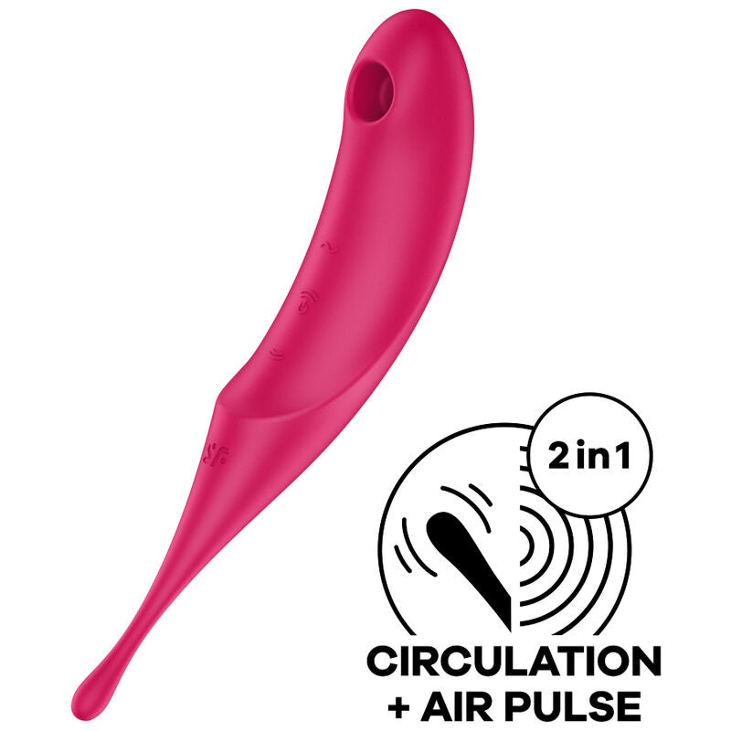 SATISFYER - TWIRLING PRO AIR PULSE STIMULATOR & VIBRATOR RED